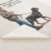 Coffee & a Rottweiler Cozy Day シェルパブランケット (3/4)