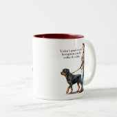 Coffee & a Rottweiler Make Today Better ツートーンマグカップ (正面右)