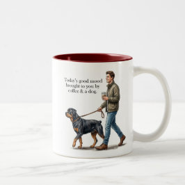 Coffee & a Rottweiler Make Today Better ツートーンマグカップ