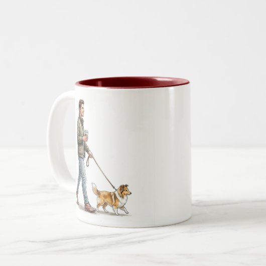 Coffee & a Sable Sheltie Make Today Better ツートーンマグカップ (正面左)
