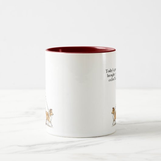 Coffee & a Sable Sheltie Make Today Better ツートーンマグカップ (中央)
