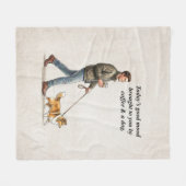 Coffee & a Sable Sheltie Make Today Better フリースブランケット (正面(横))