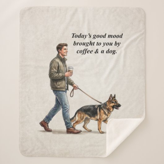 Coffee & a Shepherd Cozy Day シェルパブランケット (正面)