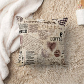 Coffee. Abstract coffee pattern on brown backgroun クッション (ブランケット)