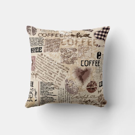 Coffee. Abstract coffee pattern on brown backgroun クッション (裏面)