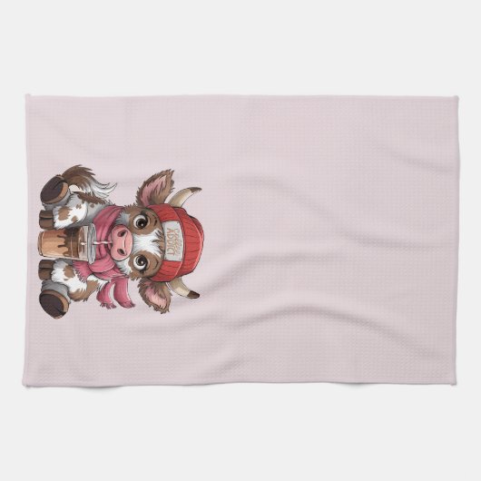 Coffee Addict Cow キッチンタオル (横)