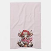 Coffee Addict Cow キッチンタオル (縦)