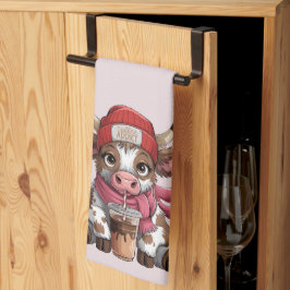 Coffee Addict Cow キッチンタオル