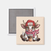 Coffee Addict Cow マグネット (正面/裏面)