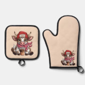 Coffee Addict Cow 鍋つかみ&鍋敷きセット (正面)