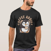 Coffee Addict  Penguin Caffeine Tシャツ (正面)