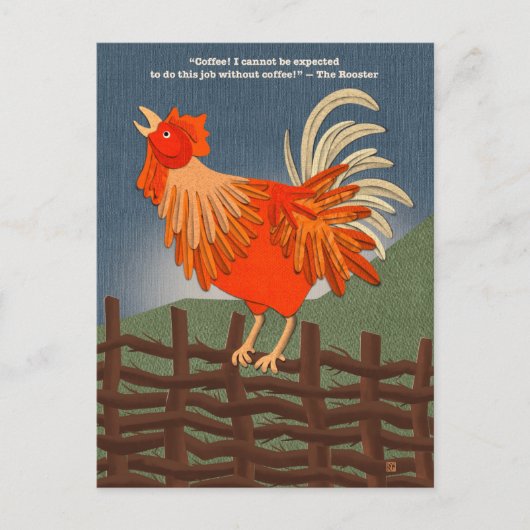 Coffee Addicted Rooster Postcards シーズンポストカード (正面)