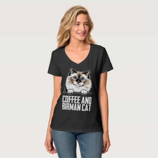 Coffee and birman cat tシャツ (正面フル)