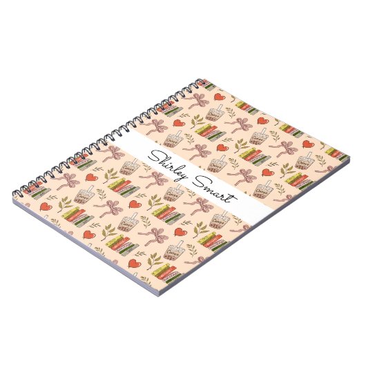 Coffee and Books Notebook – Cozy Reader Aesthetic  ノートブック (左側)