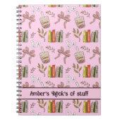 Coffee and Books Pattern Notebook | Cozy Reader  ノートブック (正面)