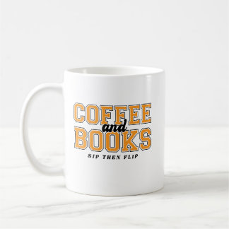 Coffee and Books Sip Then Flip ブックワーム オレンジ コーヒーマグカップ