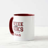 Coffee and Books Sip Then Flip Bookworm Maroon マグカップ (正面左)