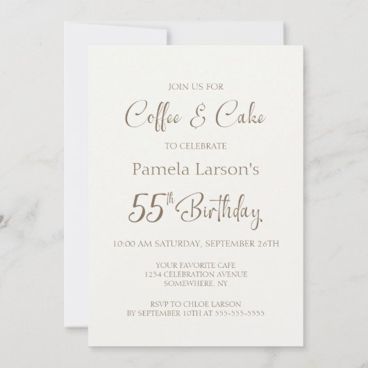 Coffee and Cake 55th Birthday 招待状 (裏面)