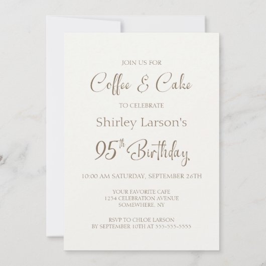 Coffee and Cake 95th Birthday 招待状 (裏面)