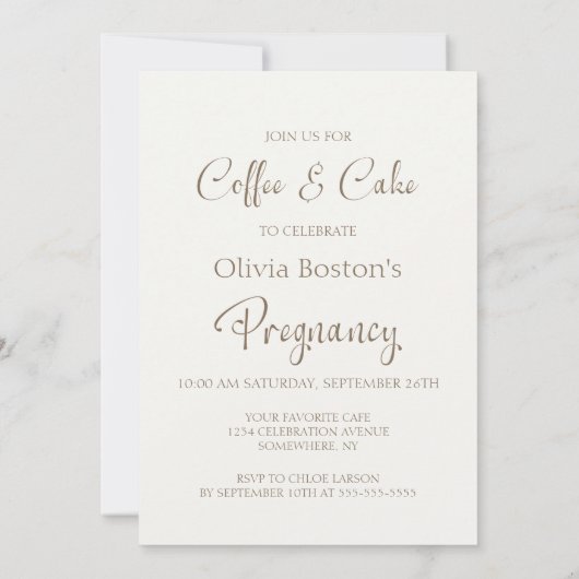 Coffee and Cake Baby Shower 招待状 (裏面)