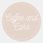 Coffee and Cake Bakery Logo ラウンドシール (正面)