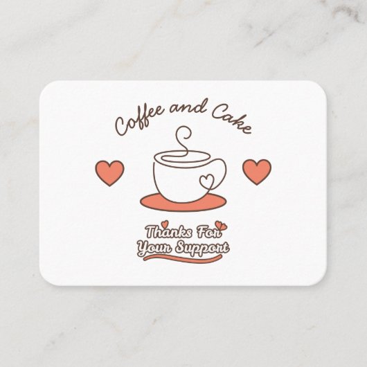 Coffee and Cake Business Loyalty Card 名刺 (正面)