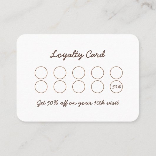 Coffee and Cake Business Loyalty Card 名刺 (裏面)