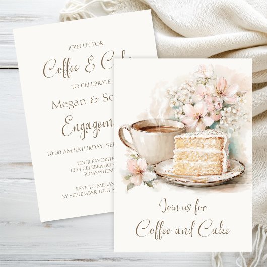 Coffee and Cake Engagement Party 招待状