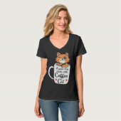 Coffee and Cats   Cute Cat Owner Cat  Cat Mom Tシャツ (正面フル)