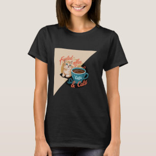Coffee and Cats tシャツ可愛いCoffee love Tシャツ