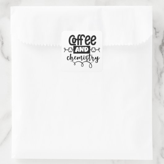 Coffee and Chemistry | Funny Science Lover スクエアシール (バッグ)