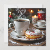 Coffee and Christmas Donuts Festive Poem シーズンカード (正面)
