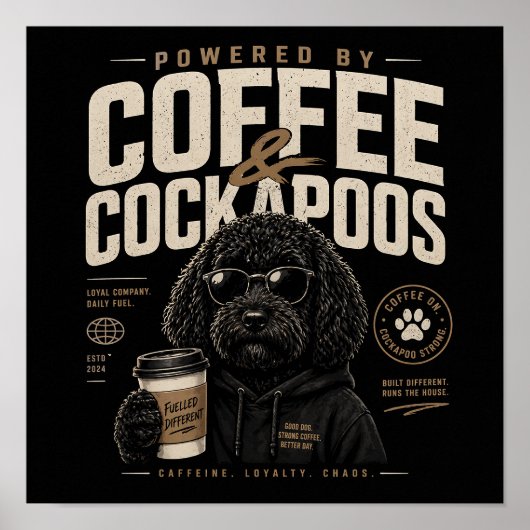 Coffee and Cockapoos Wall Art Print ポスター (正面)