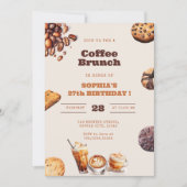 Coffee and Cookies Brunch Any Age Birthday 招待状 (正面)
