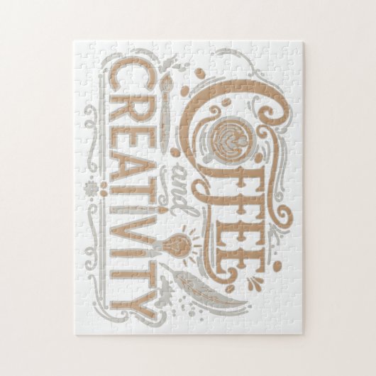 Coffee and Creativity Typography ジグソーパズル (縦)
