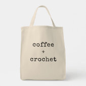 Coffee and Crochet Funny Yarn Lovers Custom Text トートバッグ (裏面)