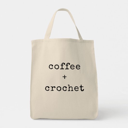 Coffee and Crochet Funny Yarn Lovers Custom Text トートバッグ (裏面)