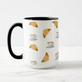 Coffee and Croissant Pattern Mug マグカップ (左)
