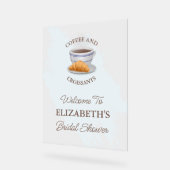 Coffee and Croissants Bridal Shower アクリルサイン (傾斜)