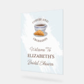 Coffee and Croissants Bridal Shower アクリルサイン (傾斜)