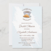 Coffee and Croissants Bridal Shower 招待状 (正面)