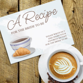 Coffee and Croissants Bridal Shower Recipe エンクロージャーカード