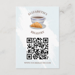 Coffee and Croissants Bridal Shower Registry エンクロージャーカード