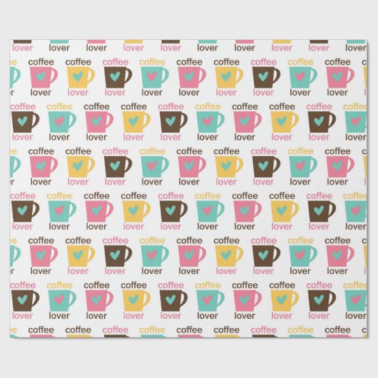 Coffee and Donut Pattern  ラッピングペーパー (フラット)