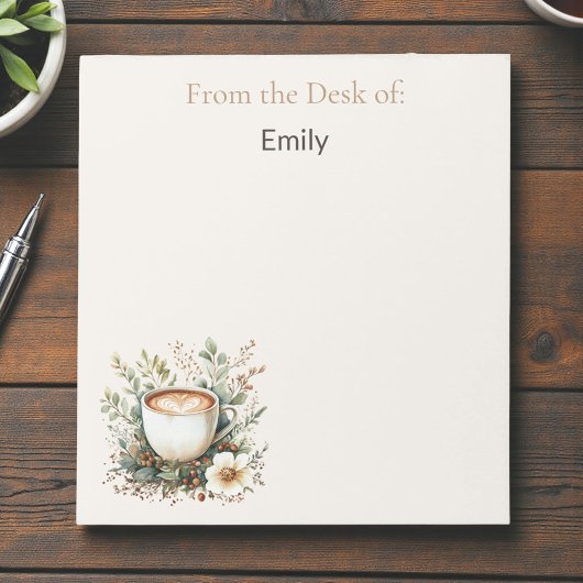 Coffee and Floral ノートパッド