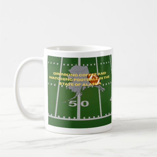 Coffee and Football in Alaska  コーヒーマグカップ (左)