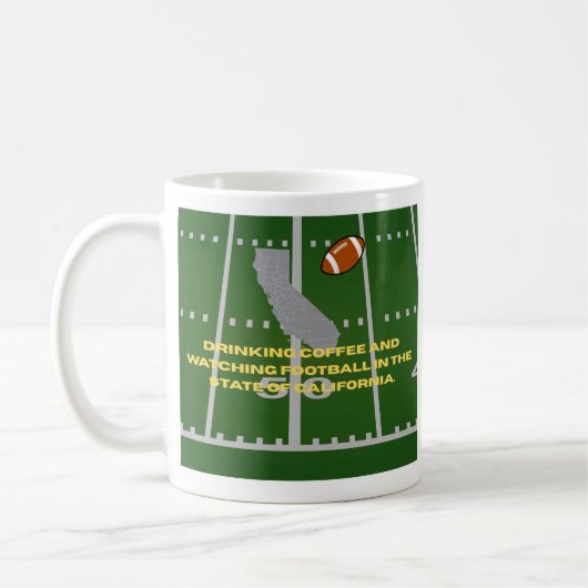 Coffee and Football in California  コーヒーマグカップ (左)