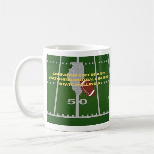 Coffee and Football in Illinois コーヒーマグカップ (左)