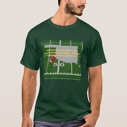 Coffee and football in Oklahoma T-shirt  Tシャツ (正面)