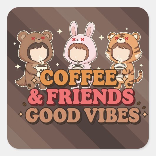 Coffee and Friends スクエアシール (正面)